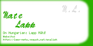 mate lapp business card